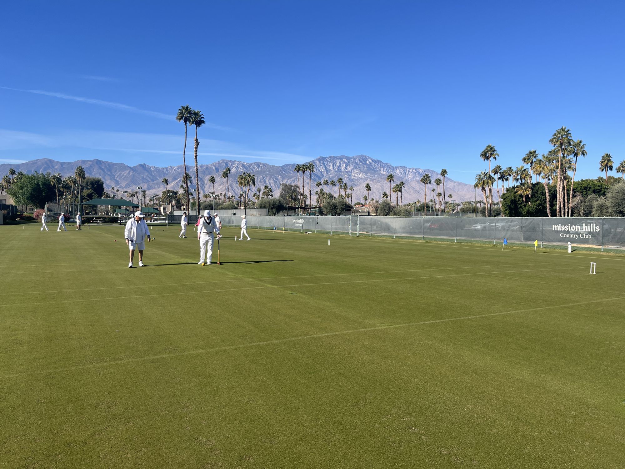 The lawns under a wide desert sky
